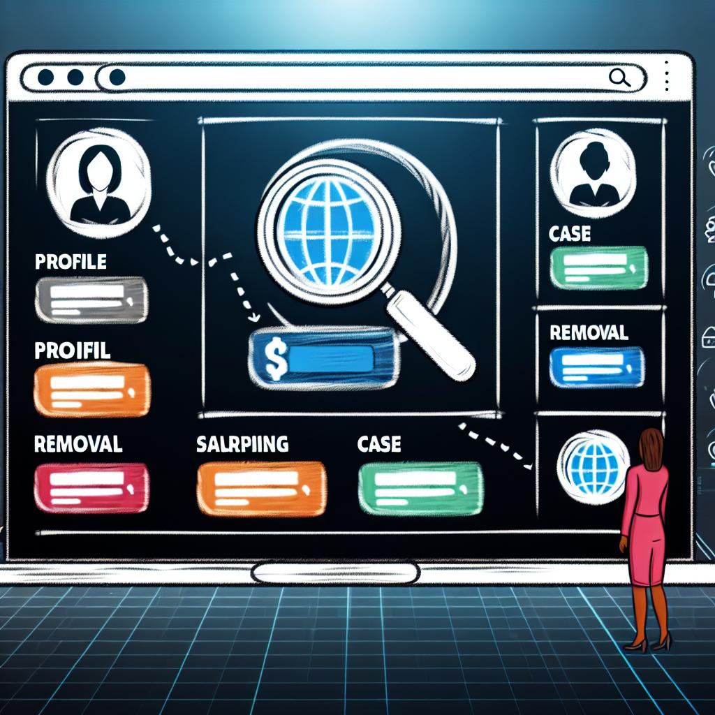 A platform offering options for case and profile removal, with different pricing bundles for suppression of information from Google searches